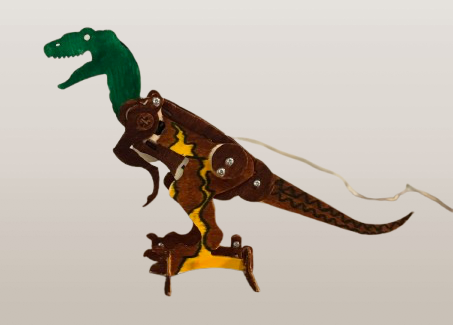 Dinosaure Articulé en Bois à Assembler – Jeu de Construction DIY – Activité Parent-Enfant 🎨🦖
