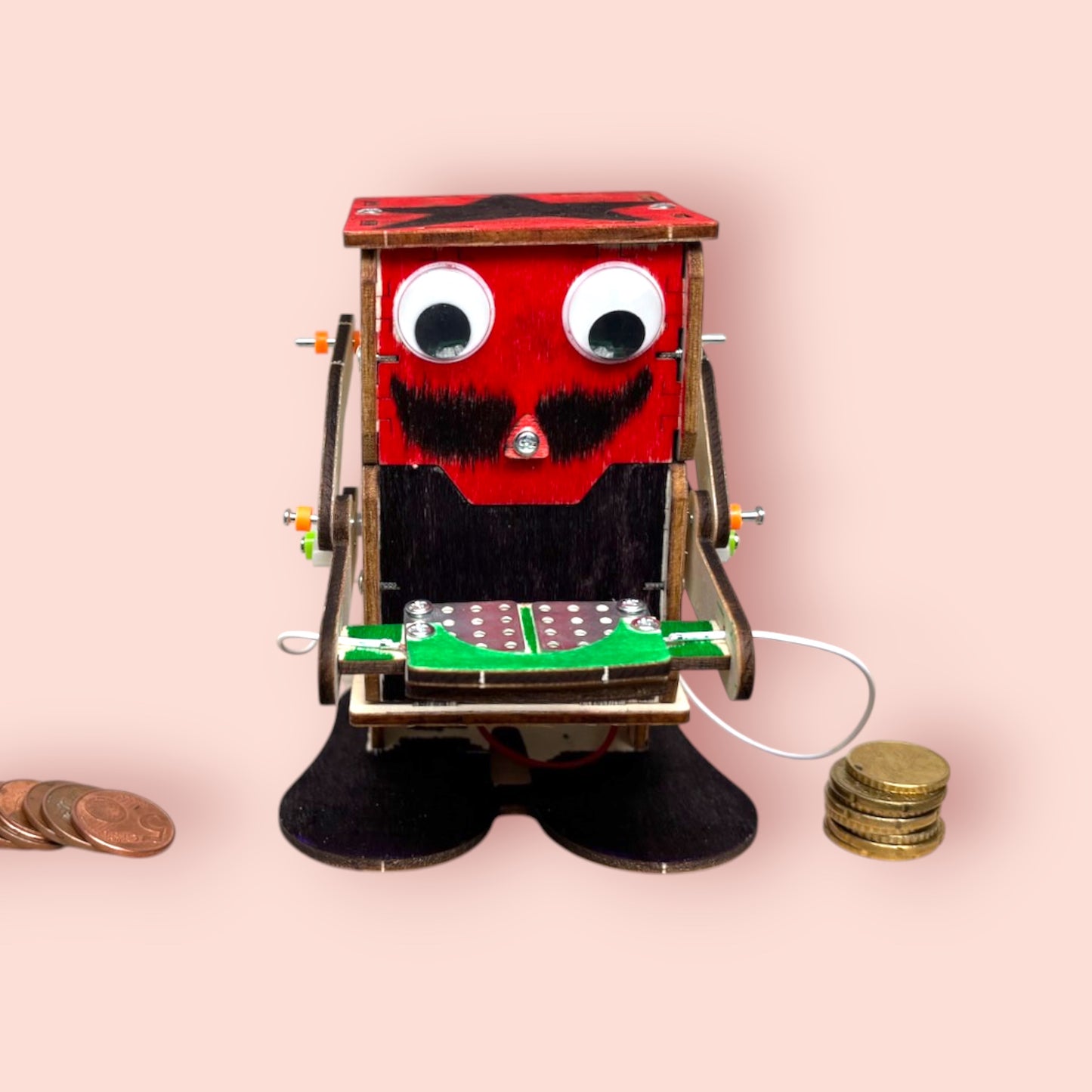 Robot Mangeur de Pièces en Bois à Assembler – Jeu de Construction DIY – Activité Parent-Enfant 🤖💰
