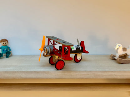 Avion en Bois à Assembler – Biplan Mythique – Jeu de Construction DIY– Activité Parent-Enfant ✈️🎨