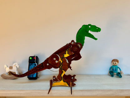 Dinosaure Articulé en Bois à Assembler – Jeu de Construction DIY – Activité Parent-Enfant 🎨🦖